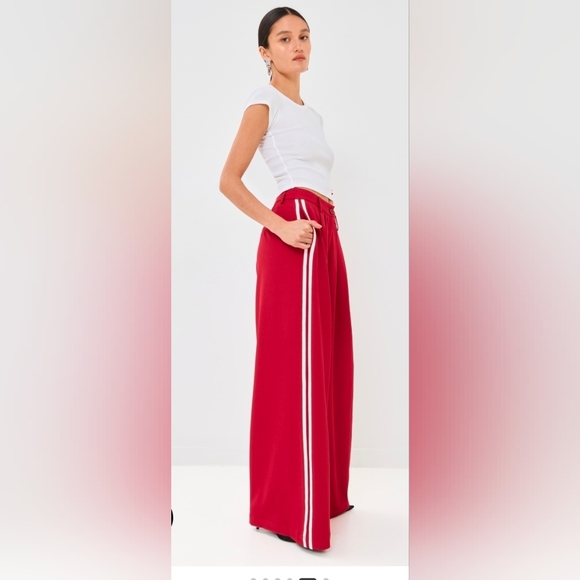 Lioness Pants - Lioness Serenity Crimson Wide-Leg Trousers NWT sz Small